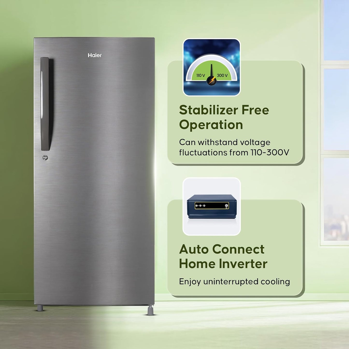 Haier 190L 4 star Single Door Fridge (HED-204DS-P, Dazzle Steel) | Used | Get Electronics