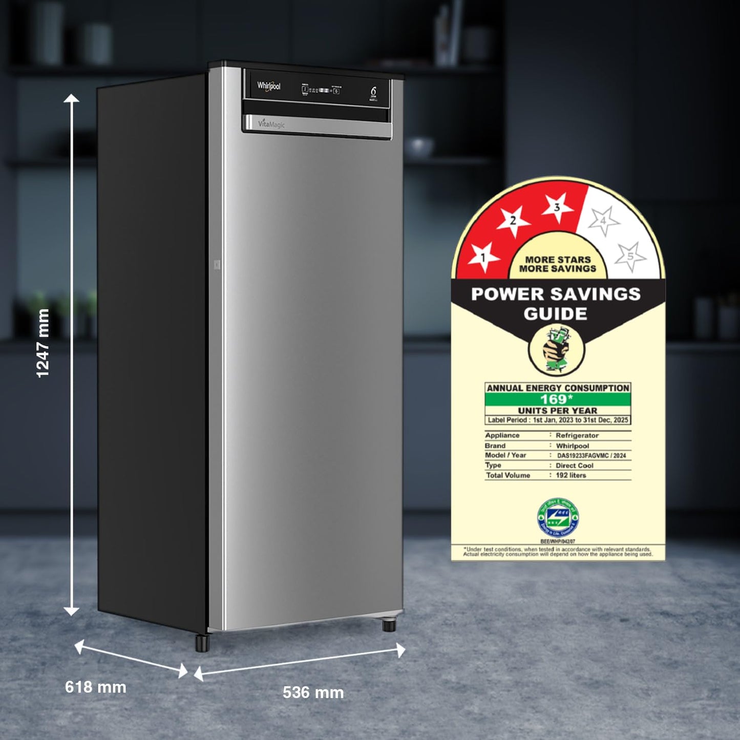 Whirlpool Vitamagic Pro 192L 3-Star Refrigerator| Used | Get Electronics