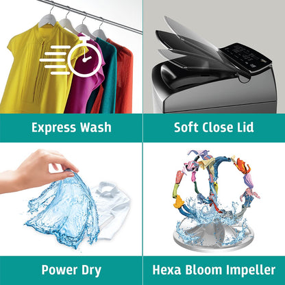 Whirlpool 360 Degree Bloomwash Pro 10 Kg 5 Star Fully Automatic Top Load Washing Machine with Inverter Motor (Dark Grey, 360 BW PRO INV H10)