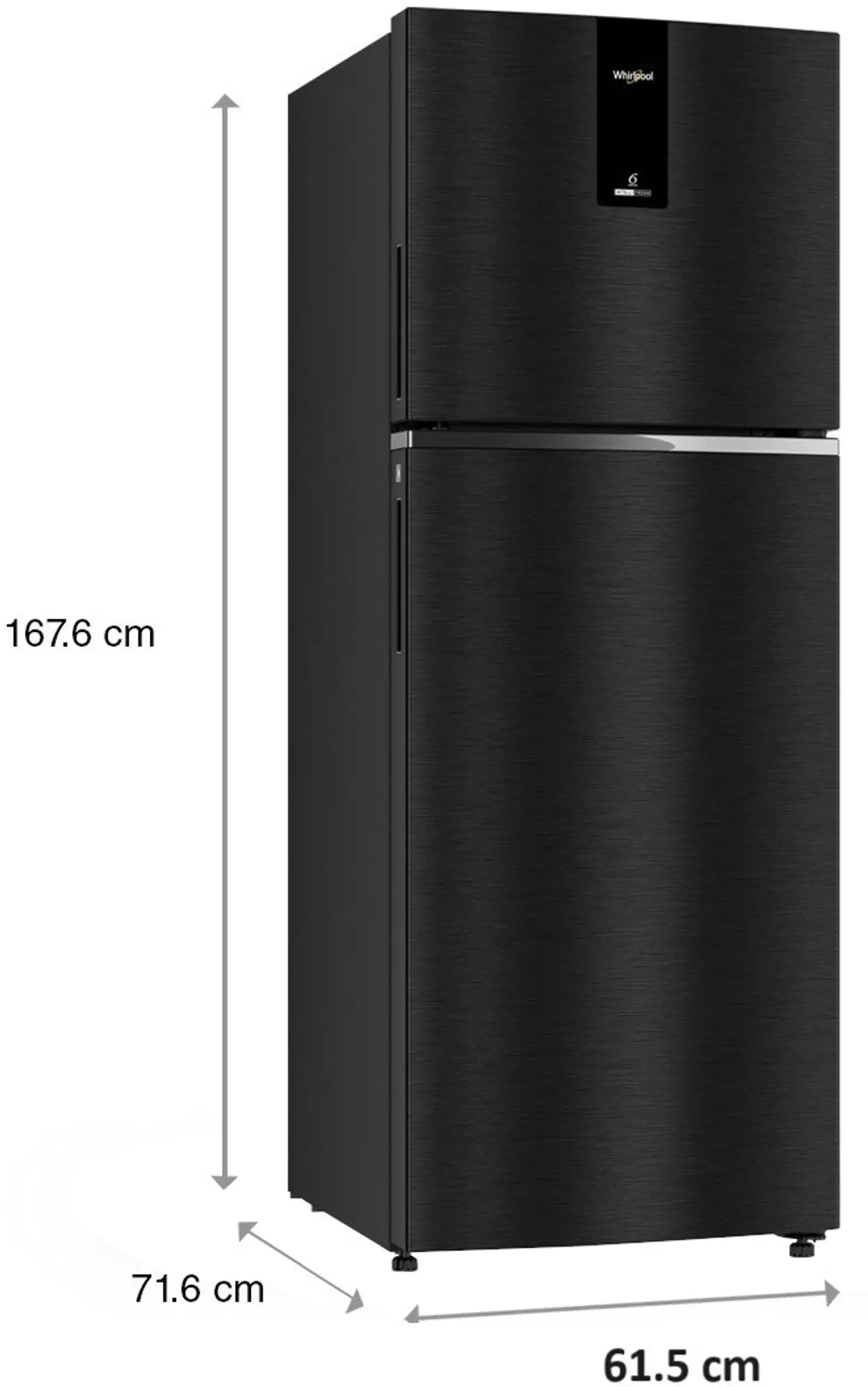 Whirlpool 308 L Frost Free Double Door 2 Star Convertible Refrigerator (Omega Black, IFPRO INV CNV 355 OMG BLK 2s TL-21814)