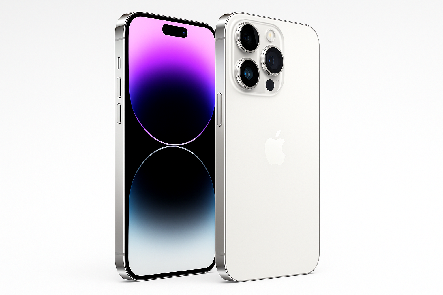 iPhone 14 Pro - Silver Three-Quarter View